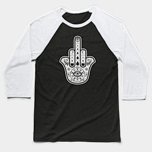 Middle Finger - Ornate Hamsa Hand Baseball T-Shirt